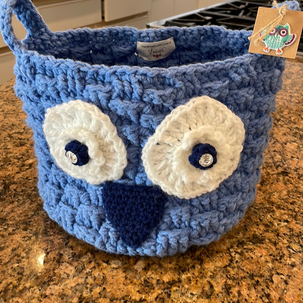 Calling all OWL enthusiasts - storage basket handmade bling - many uses